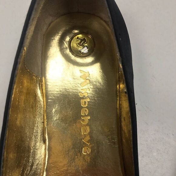 - Misbehave satin black flats with bows.   Size 7.5 - Picture 5 of 7